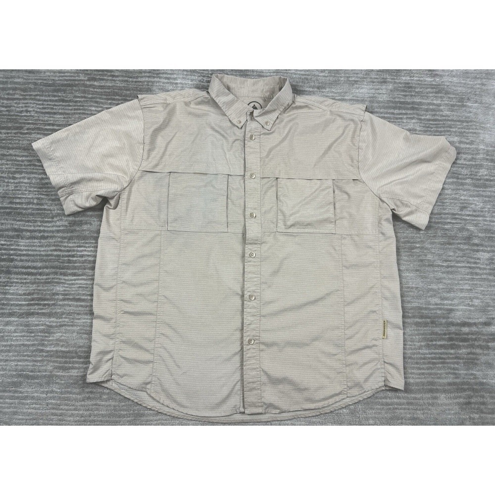 Excursion Shirt Mens‎ 2XL Beige Longsleeve Button Up Fishing Vented